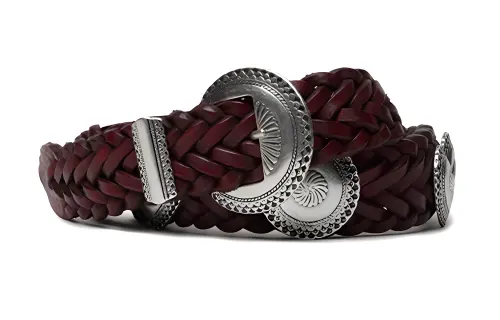 Golden Goose Belts Women's Burgundy Width 4CM