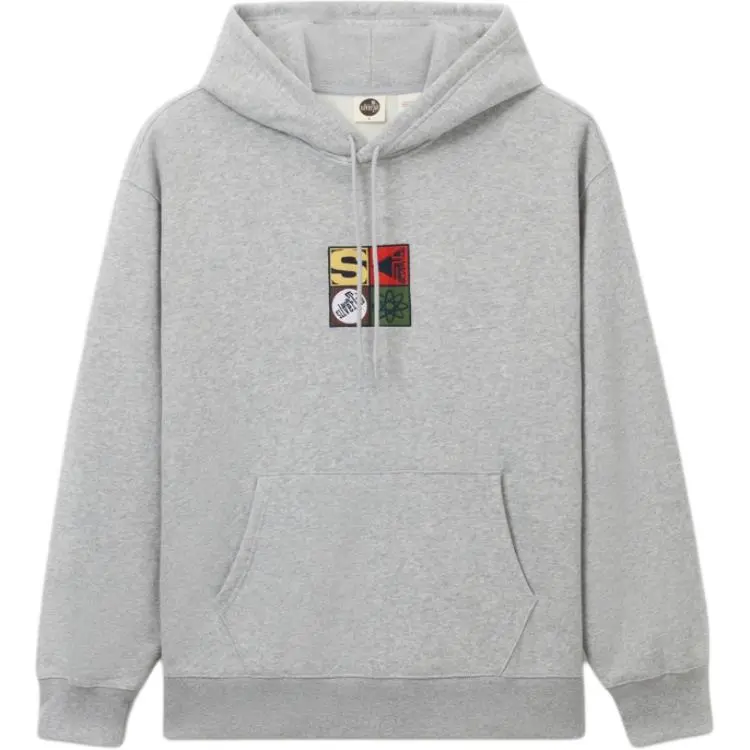 Levi's Silver Logo Collection Loose Fit Print Fleece Lined Hooded Long Sleeved Sweatshirt Men's Gray