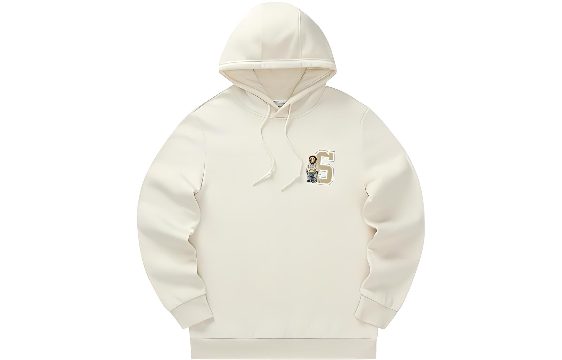 Skechers Funny Monster Sweatshirts Men's Streptopelia White Hooded Thickened Regular