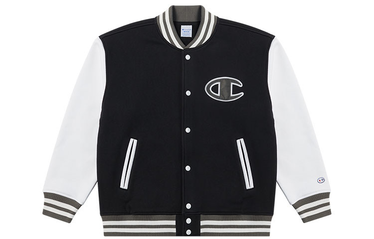 Champion FW22 Champion Thickened And Fleece Lined, Large Logo Print Open Collar Coat Casual Sports Thermal Thickened