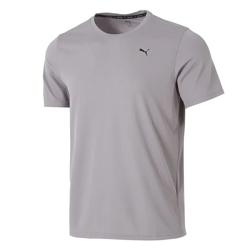 PUMA T-Shirts Men's Gray Crew Neck Moderate