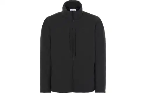 STONE ISLAND Jackets Men's Black Stand Collar Moderate Other