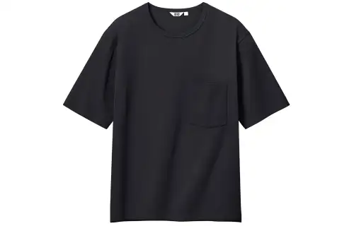 UNIQLO U Collection T Shirts Men's Black Crew Neck Moderate Straight Fit