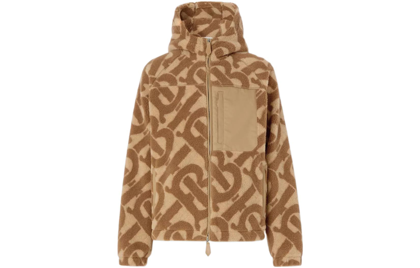 Burberry Monogram Fleece Jacquard Hooded Top
