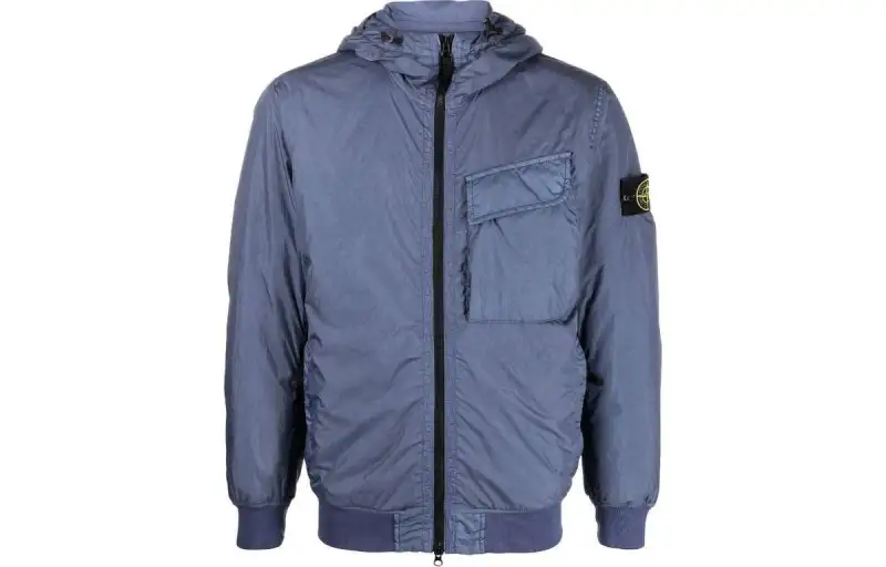 STONE ISLAND Jackets Men's Blue Hooded Moderate Other