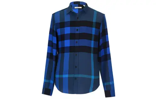 Burberry Shirts Men's Gray Blue Lapel Moderate Other