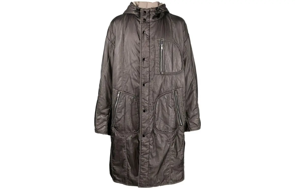 DIESEL Jackets Men's Gray Hooded (Non-detachable) Moderate Other