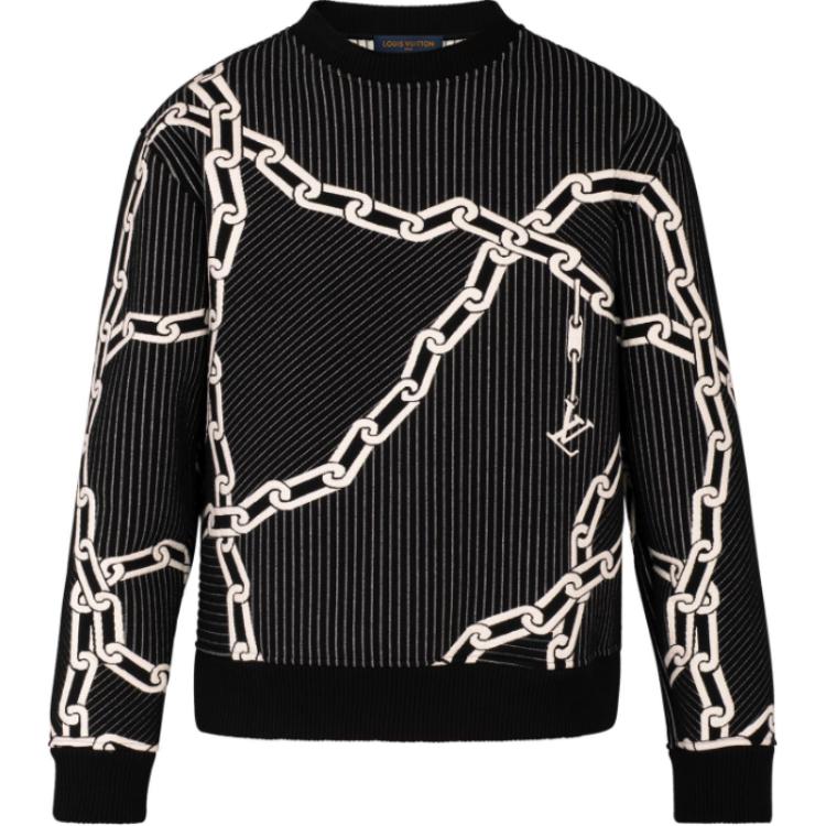 LOUIS VUITTON Quilted 3D Effect Chain Sweatshirt