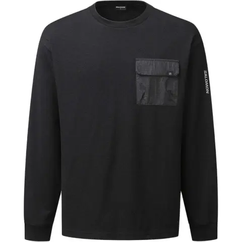 SALOMON Sweatshirts Men's Black Crew Neck Moderate Other