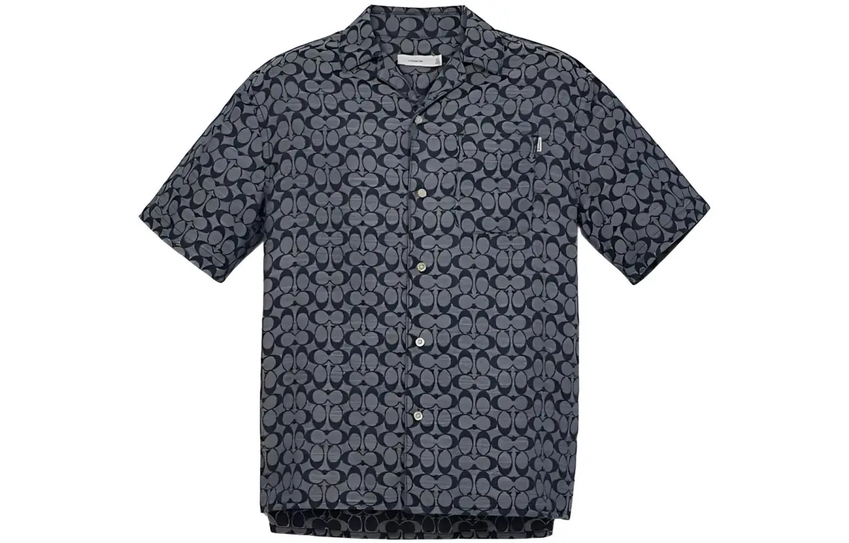 COACH Shirts Men's Gray Lapel Moderate Other