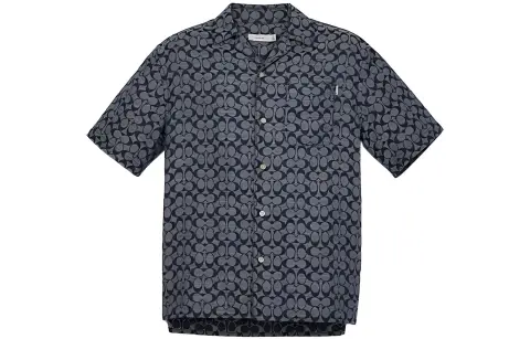 COACH Shirts Men's Gray Lapel Moderate Other