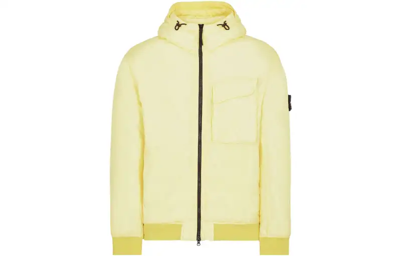 STONE ISLAND Jackets Men's Lemon Yellow Hooded Non Detachable Moderate Other