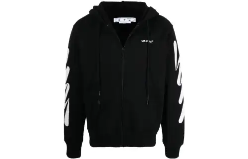 OFF WHITE Jackets Men's Black Hooded Moderate Other