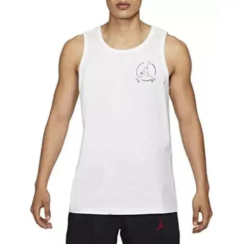 Jordan Tank Tops Men's White Crew Neck Moderate Straight Fit