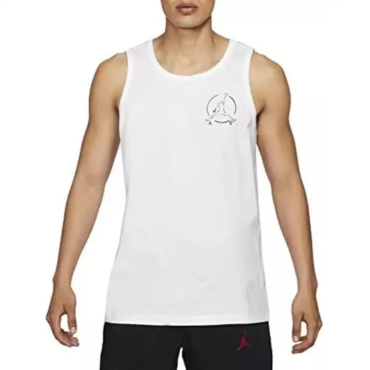 Jordan Tank Tops Men's White Crew Neck Moderate Straight Fit