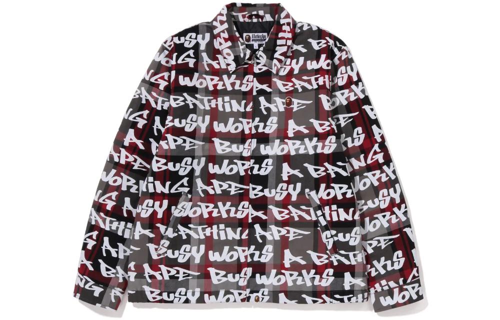 Bape One Point Bape Graffiti Check Zip Jacket