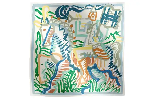 HERMES Scarves Women's Green/Blue