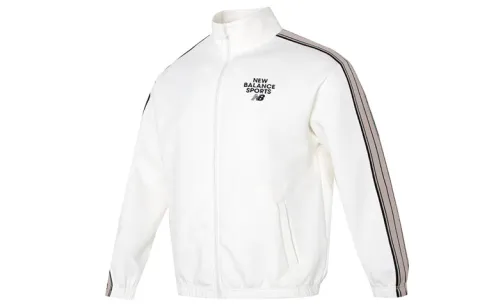 New Balance Sports Club Jackets Unisex White Stand Collar Moderate Other