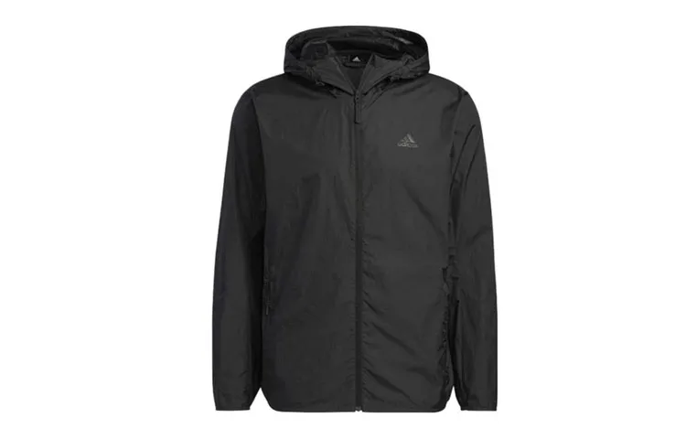 Adidas Jackets Men's Black Hooded (Non-detachable) Moderate Straight Fit