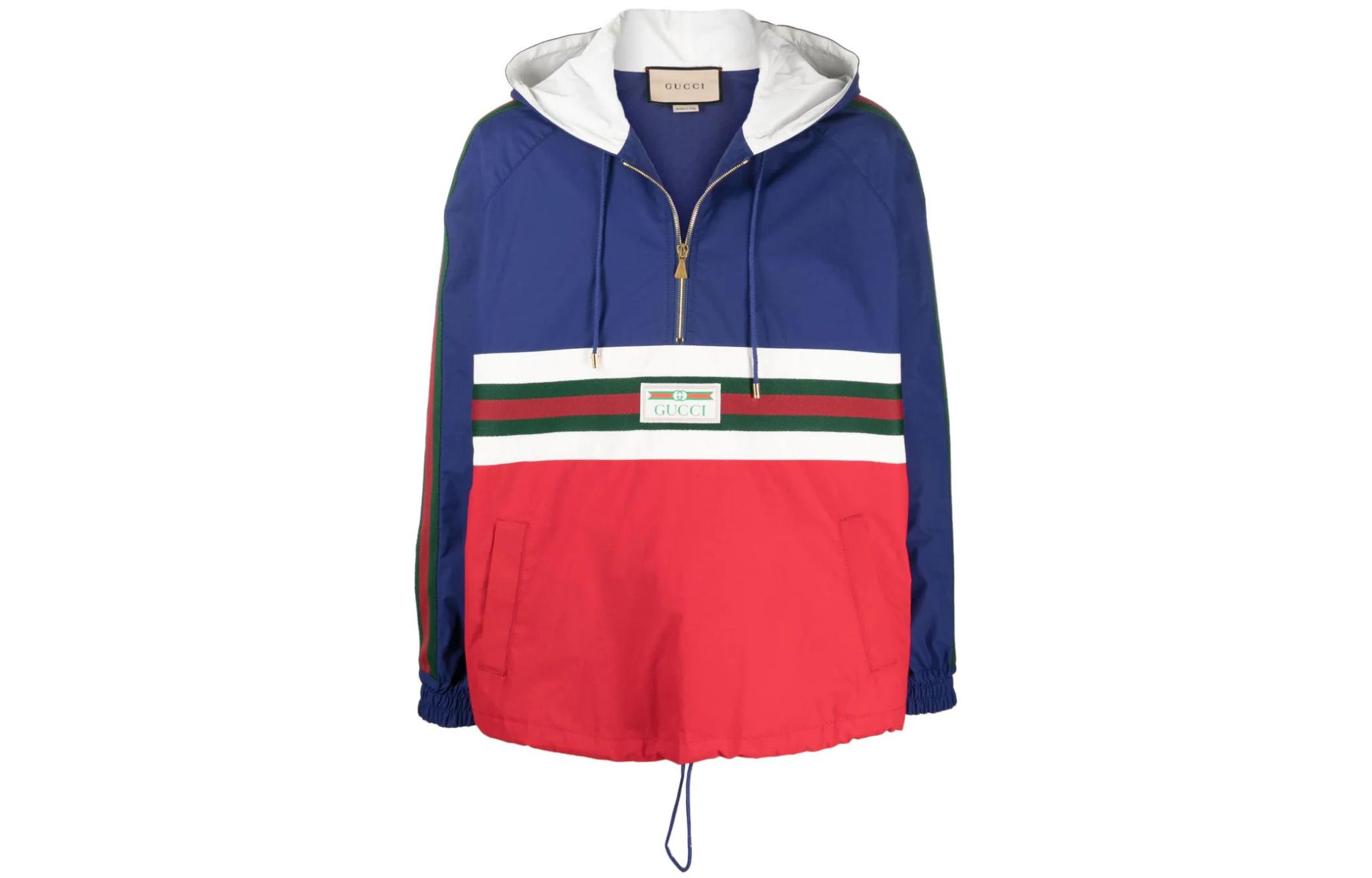 【Previous Season】Web-stripe hooded windbreaker