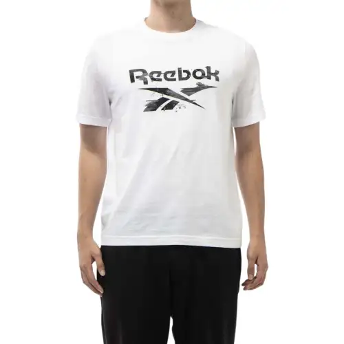 Reebok T Shirts Men's White Crew Neck Moderate