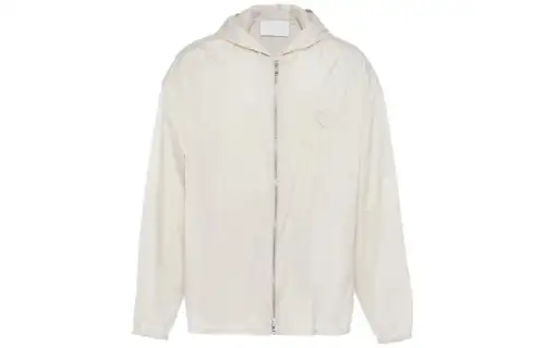 PRADA Jackets Men's Pink Chalk White Hooded Moderate Other