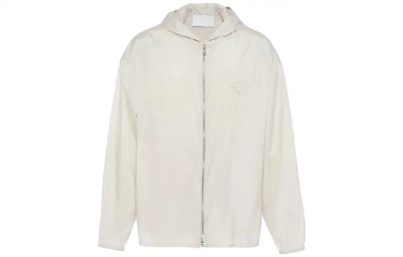 PRADA Jackets Men's Pink Chalk White Hooded Moderate Other