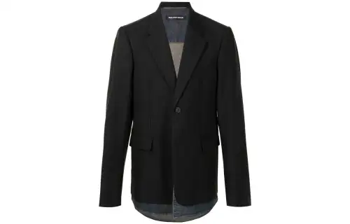 Balenciaga SS21 Business Suit Coat Regular Fit Men's Black
