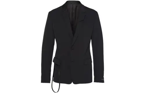 PRADA Business Suits Men's Black V Neck Moderate Business Suit