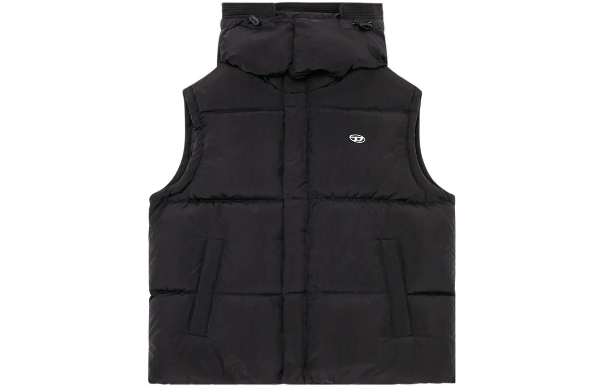 DIESEL Vests Men's Black Detachable Hood Moderate Other