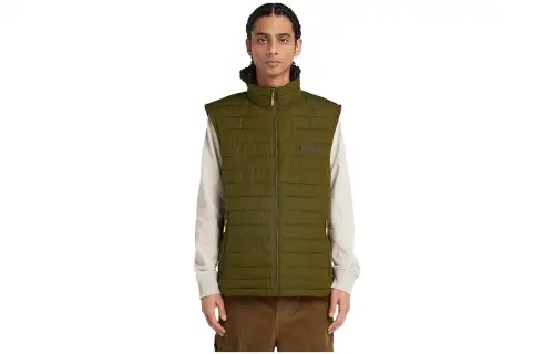 Timberland Vests Men's Olive Green Stand Collar Moderate Other