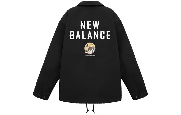 New Balance Puffer Jackets Men's Black Lapel Moderate Straight Fit