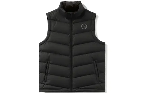 Li Ning Sports Fashion Collection Down Vests Men's Black Stand Collar Moderate Urban Techwear