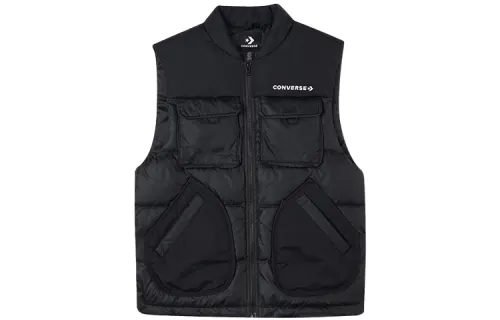 Converse Vests Men's Black Stand Collar Moderate Other