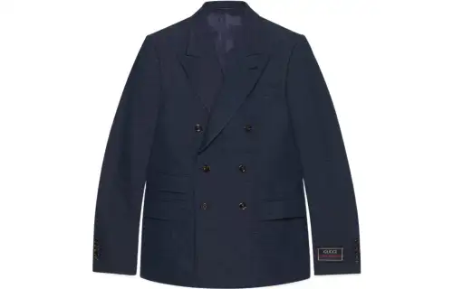 GUCCI Business Suits Men's Blue Suit Collar Moderate