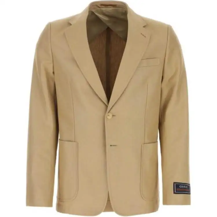 GUCCI Logo Patch Detail Buttoned Blazer