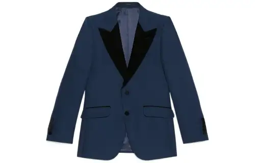 GUCCI Velvet Detailed Single Breasted Formal Jacket