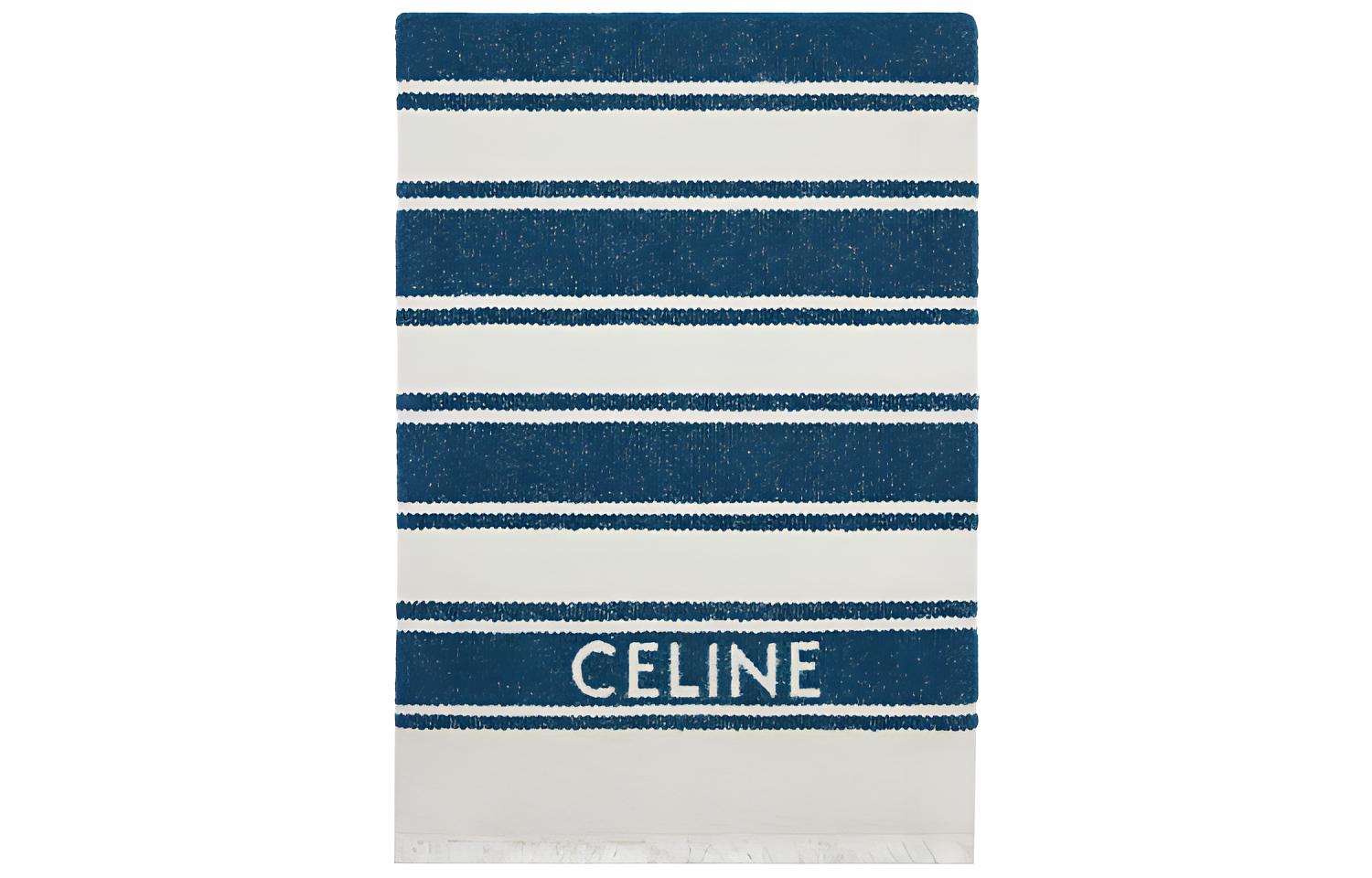 CELINE Celine, woven beach creamy towel