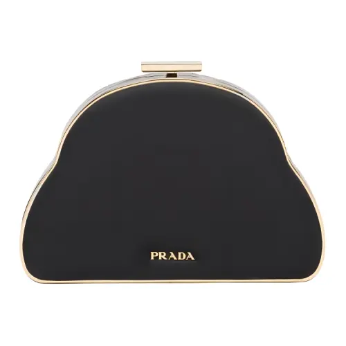 PRADA Nylon With Leather Clutch Women's Black