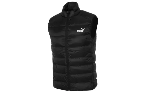 PUMA Down Vests Men's Black Stand Collar Thickened And Fleece-Lined Other