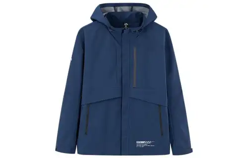 ANTA Variety Training Collection Windbreaker Jackets Men's Blue Hooded Moderate Straight Fit
