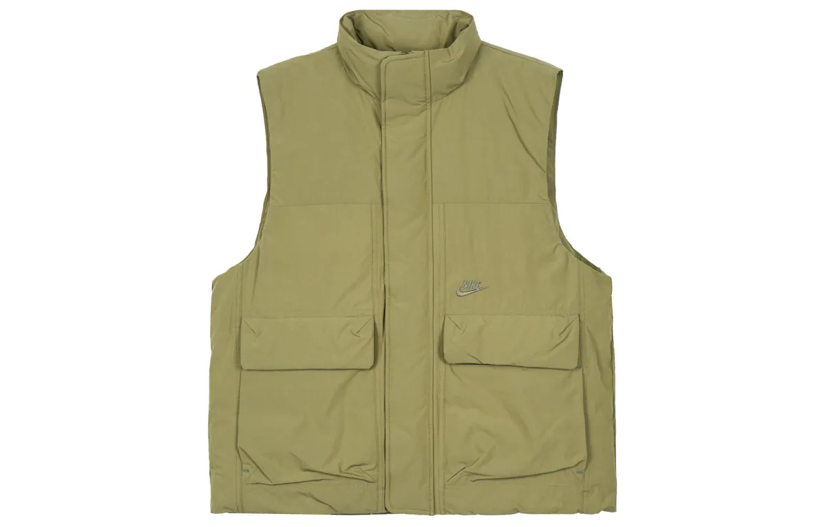 Nike Vests Men's Olive Green Stand Collar Moderate Workwear