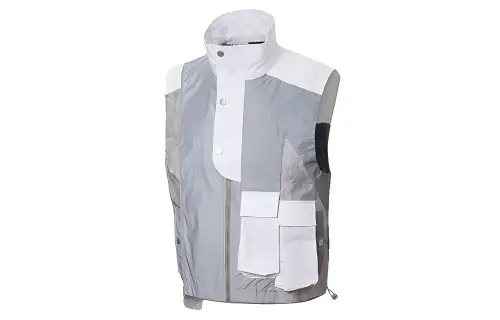 Converse FLAREUP Vests Men's Light Gray Stand Collar Moderate Other