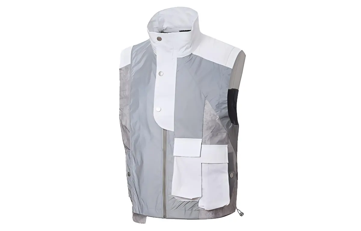 Converse FLAREUP Vests Men's Light Gray Stand Collar Moderate Other