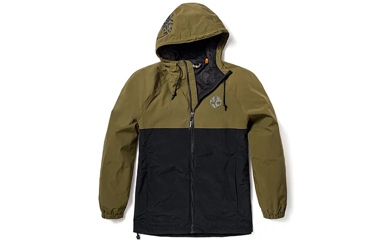 Timberland Jackets Men's Dark Olive Green With Floral Accent Hooded Moderate Other