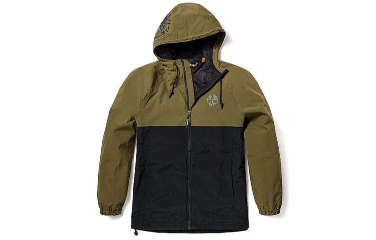 Timberland Jackets Men's Dark Olive Green With Floral Accent Hooded Moderate Other