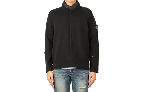 STONE ISLAND Jackets Men's Black Hooded Non Detachable Moderate Other