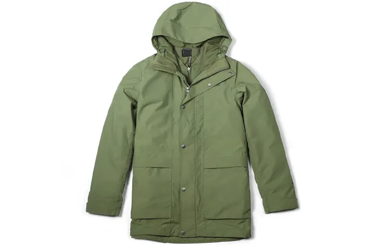 THE NORTH FACE Windbreaker Jackets Men's Green Hooded Moderate