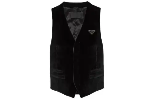 【Previous Season】velvet logo plaque waistcoat