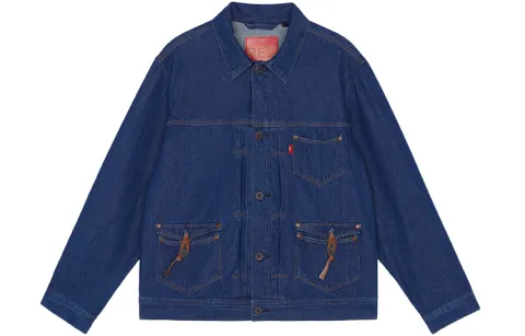 Levi's Denim Jackets Men's Blue Lapel Moderate Straight Fit